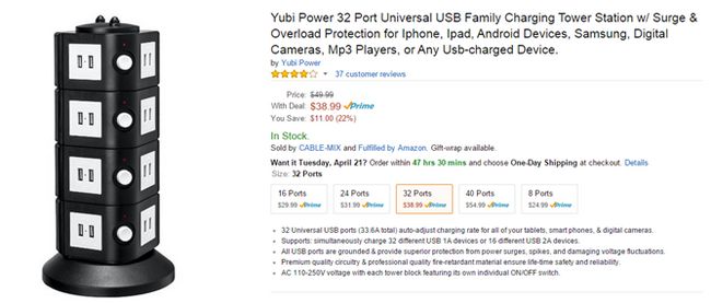 Fotografía - [Alerta Trato] Yubi USB Torres On Sale de carga en Amazon: 32 puertos por $ 39, 24 puertos para $ 32